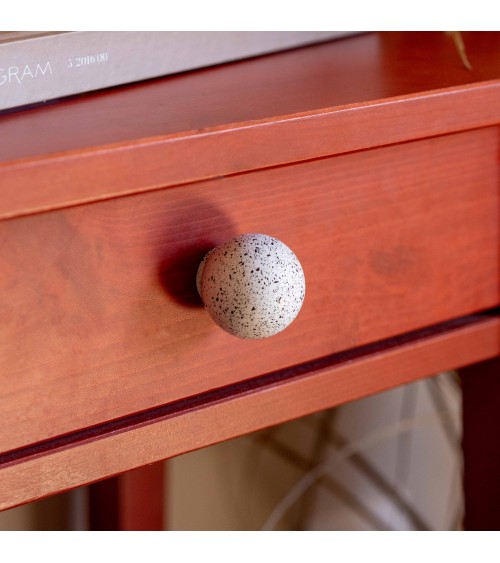 Botón de mueble en madera de haya blanco/negro Mélange tirador de diseño