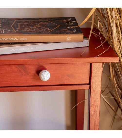 Botón de mueble en madera de haya blanco/negro Mélange tirador de diseño