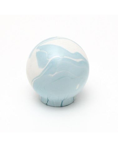 Botón de mueble en madera de haya gris azul tirador de diseño
