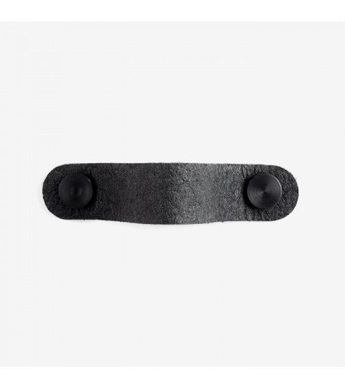 Tirador de mueble negro en cuero de piña - tirador de diseño