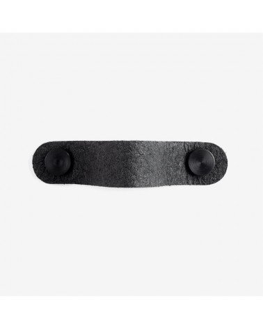 Tirador de mueble negro en cuero de piña - tirador de diseño