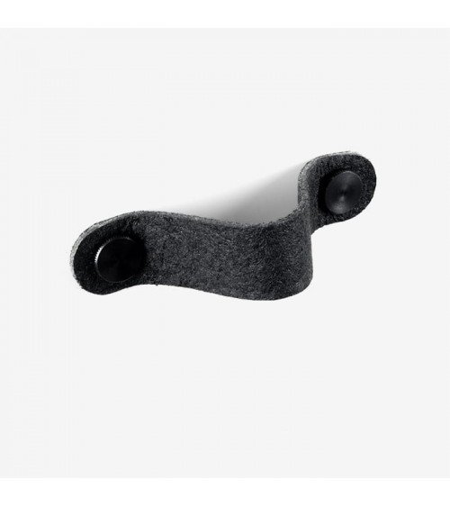 Tirador de mueble negro en cuero de piña - tirador de diseño
