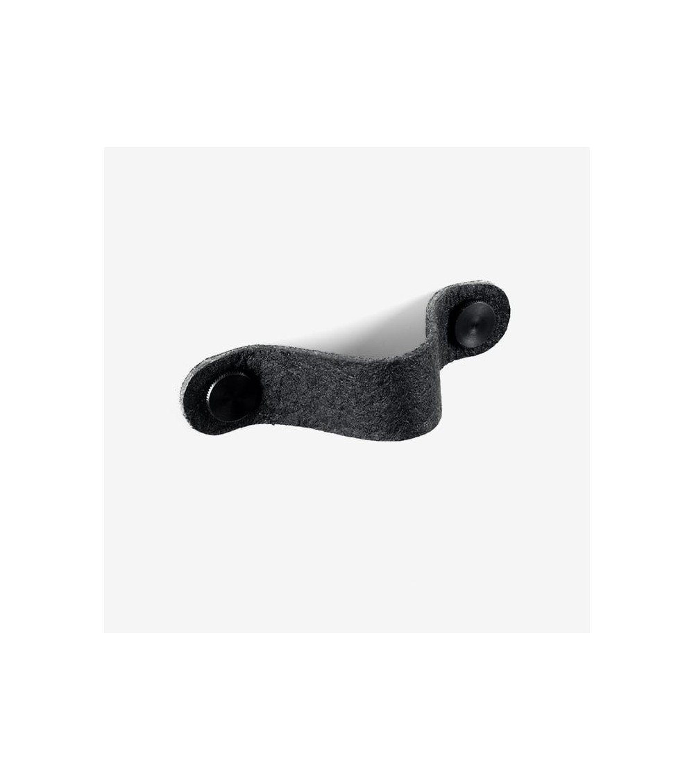 Tirador de mueble negro en cuero de piña - tirador de diseño