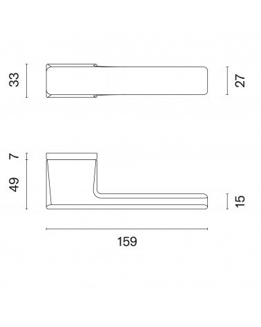 Manecilla de puerta cromada satinada BRISA con dimensiones