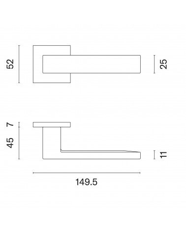 Tirador de puerta PINA con dimensiones