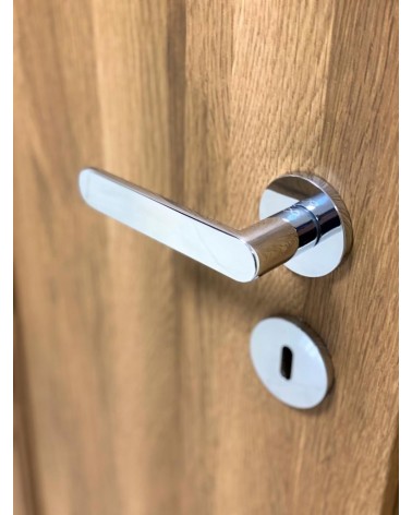 Tirador de puerta clásico Line Vénus tirador de diseño con roseta montado en una puerta