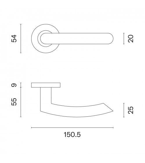 Tirador de puerta color acero inoxidable OVAL 1707 tirador diseño