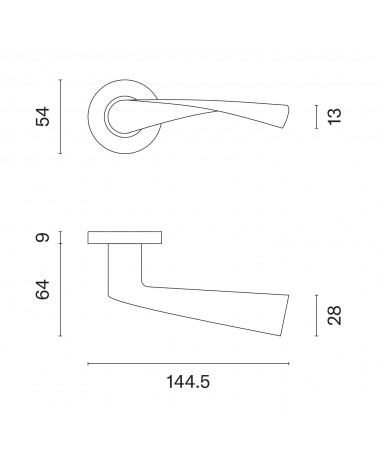 Tirador de puerta contemporáneo OVAL 1708 con dimensiones