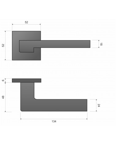 Manilla de puerta ASTRA con dimensiones