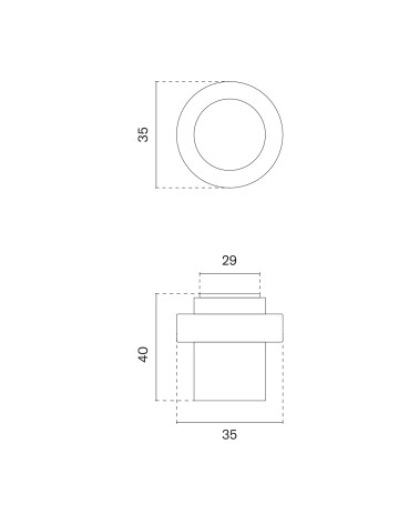 Tope de puerta negro STOPPER, para suelo y pared - herraje de diseño