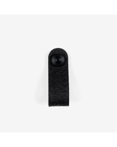 Tirador de mueble negro en cuero de piña - herraje de diseño