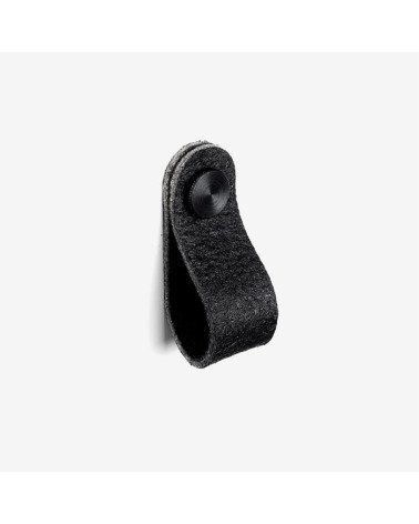 Tirador de mueble negro en cuero de piña - herraje de diseño