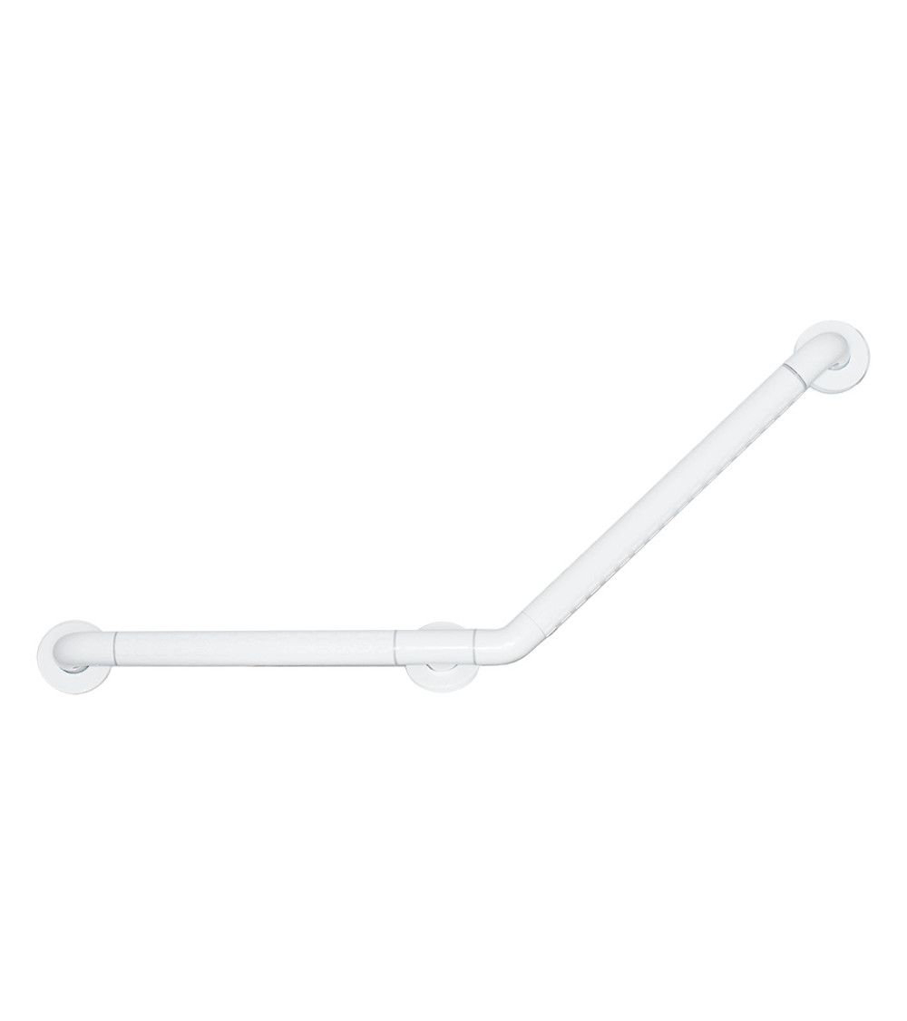 Barra de apoyo para baño acodada blanca - tirador de diseño