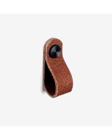 Botón de mueble marrón en cuero de piña - tirador de diseño