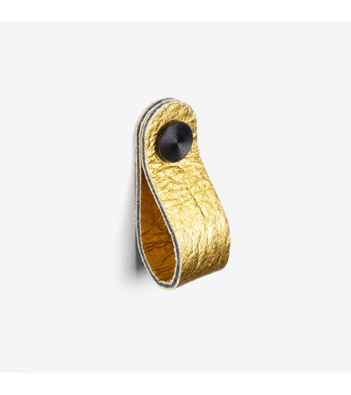 Botón de mueble dorado en cuero de piña - diseño