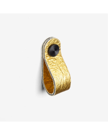Botón de mueble dorado en cuero de piña - diseño