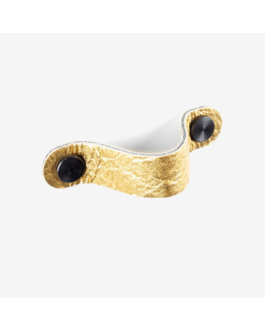 Tirador de mueble dorado en cuero de piña - diseño