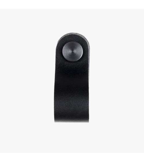 Botón de mueble negro en cuero natural - diseño