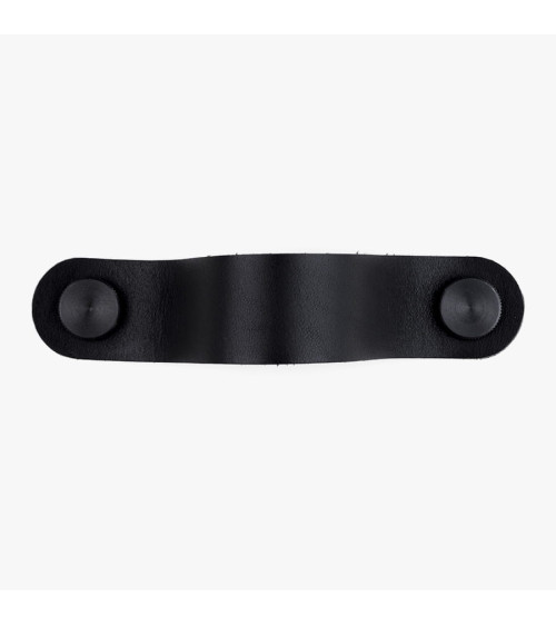 Tirador de mueble negro en cuero natural - diseño