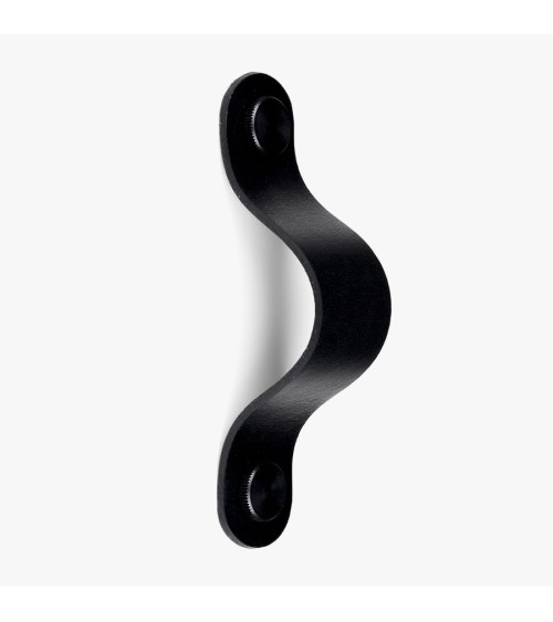 Tirador de mueble negro en cuero natural - diseño