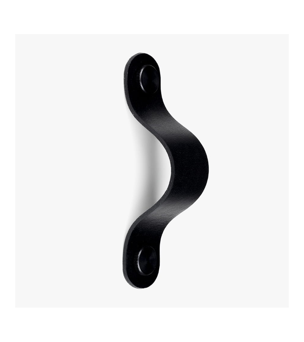 Tirador de mueble negro en cuero natural - diseño