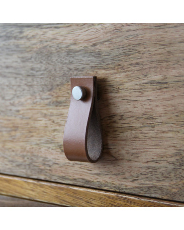 Botón de mueble en cuero natural - diseño