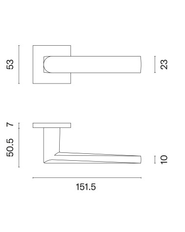 Manilla de puerta ADANA con dimensiones