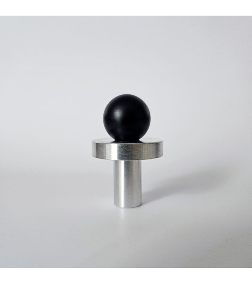Botón de mueble negro/cromo pulido POLA tirador de diseño