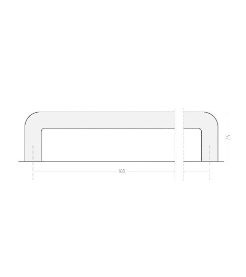 Tirador de mueble en latón cepillado ISA diseño