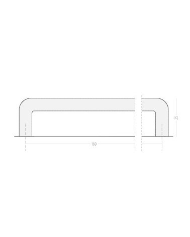 Tirador de mueble en latón cepillado ISA con medidas