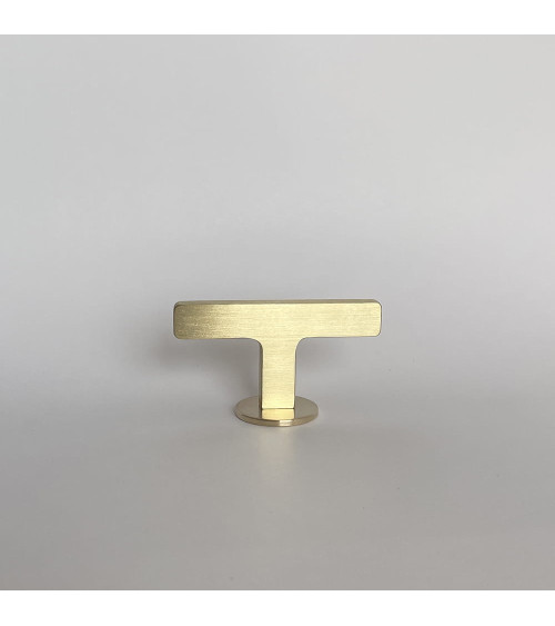 Botón de mueble en latón ISA T diseño