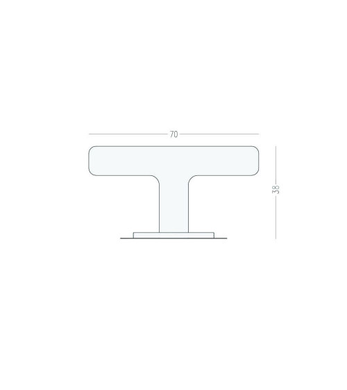 Botón de mueble en latón ISA T diseño