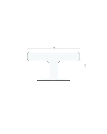 Botón de mueble en latón ISA T con dimensiones