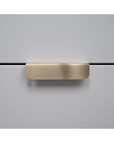Tirador de mueble oro mate EDIT EDGE tirador de diseño visto de frente