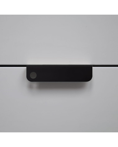 Tirador de mueble industrial EDIT O BLACK tirador de diseño visto de frente