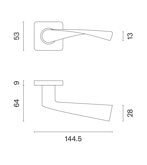 Manilla de puerta contemporánea KVADRAT 1708