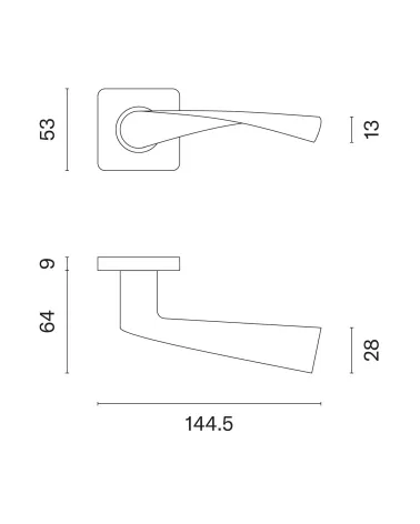 Tirador de puerta contemporáneo KVADRAT 1708 con dimensiones