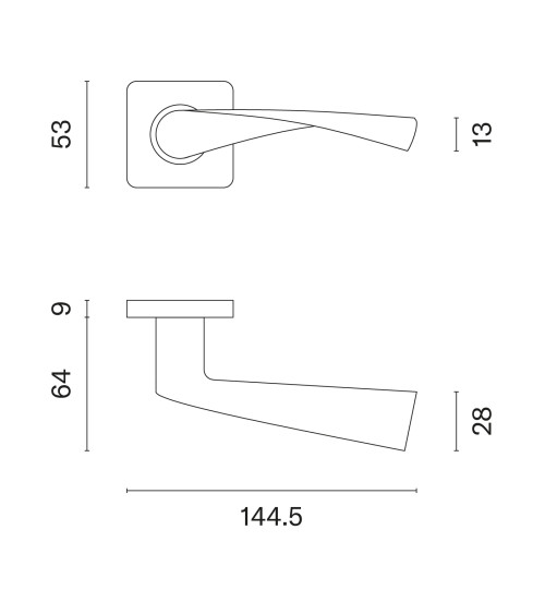 Tirador de puerta de acero inoxidable KVADRAT 1708 tirador de diseño