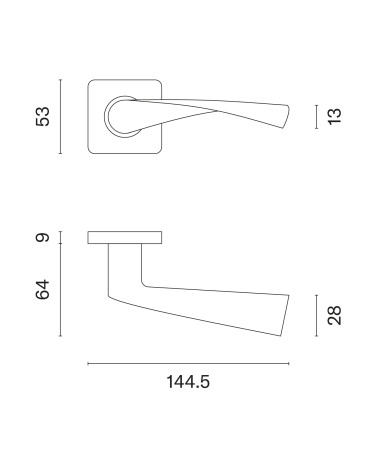 Tirador de puerta de acero inoxidable KVADRAT 1708 tirador de diseño con dimensiones