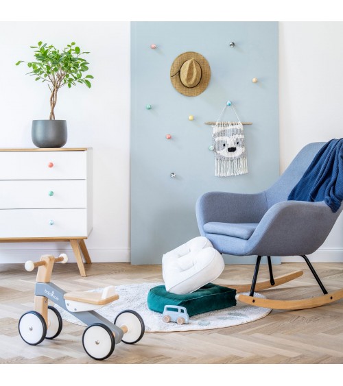 Botón de mueble de madera de haya Azul Azur - tirador de diseño