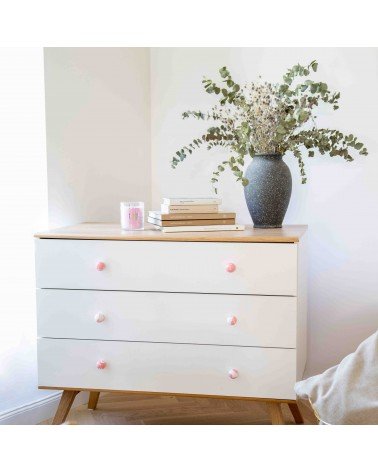 Botón de mueble de madera de haya Rosa - tirador de diseño