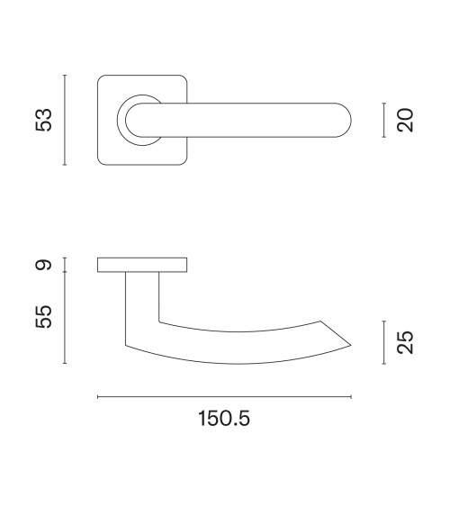 Tirador de puerta color acero inoxidable KVADRAT 1707