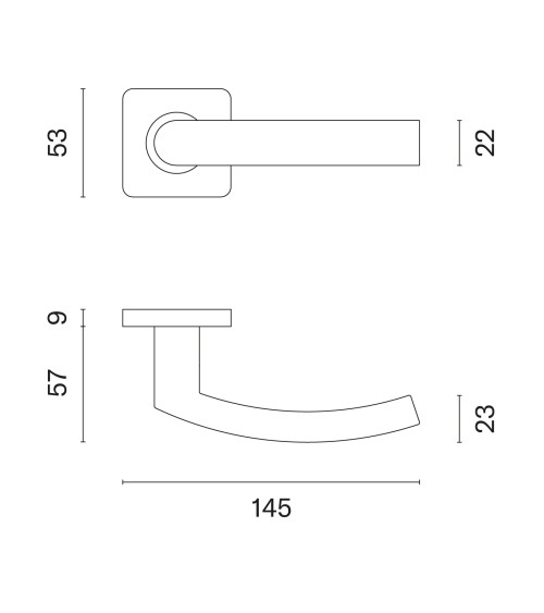 Tirador de puerta de acero inoxidable KVADRAT 1706 tirador de diseño