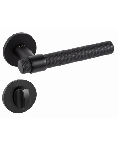 Tirador de puerta negra GHOST diseño con escudo WC