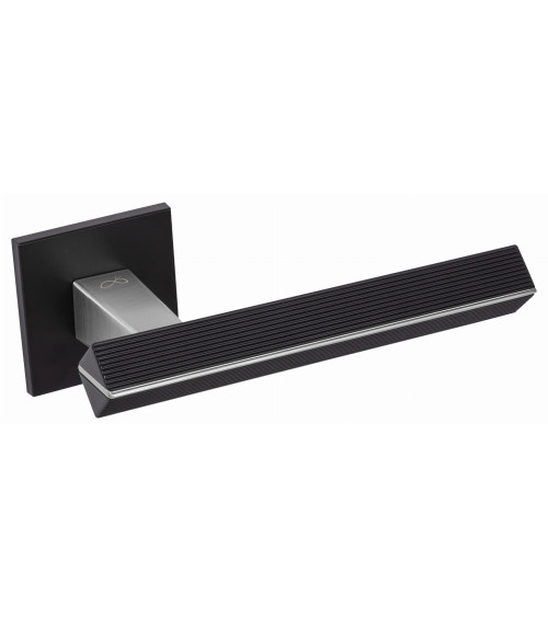Palanca de puerta bicolor cromo cepillado/negro CARRERA palanca de diseño