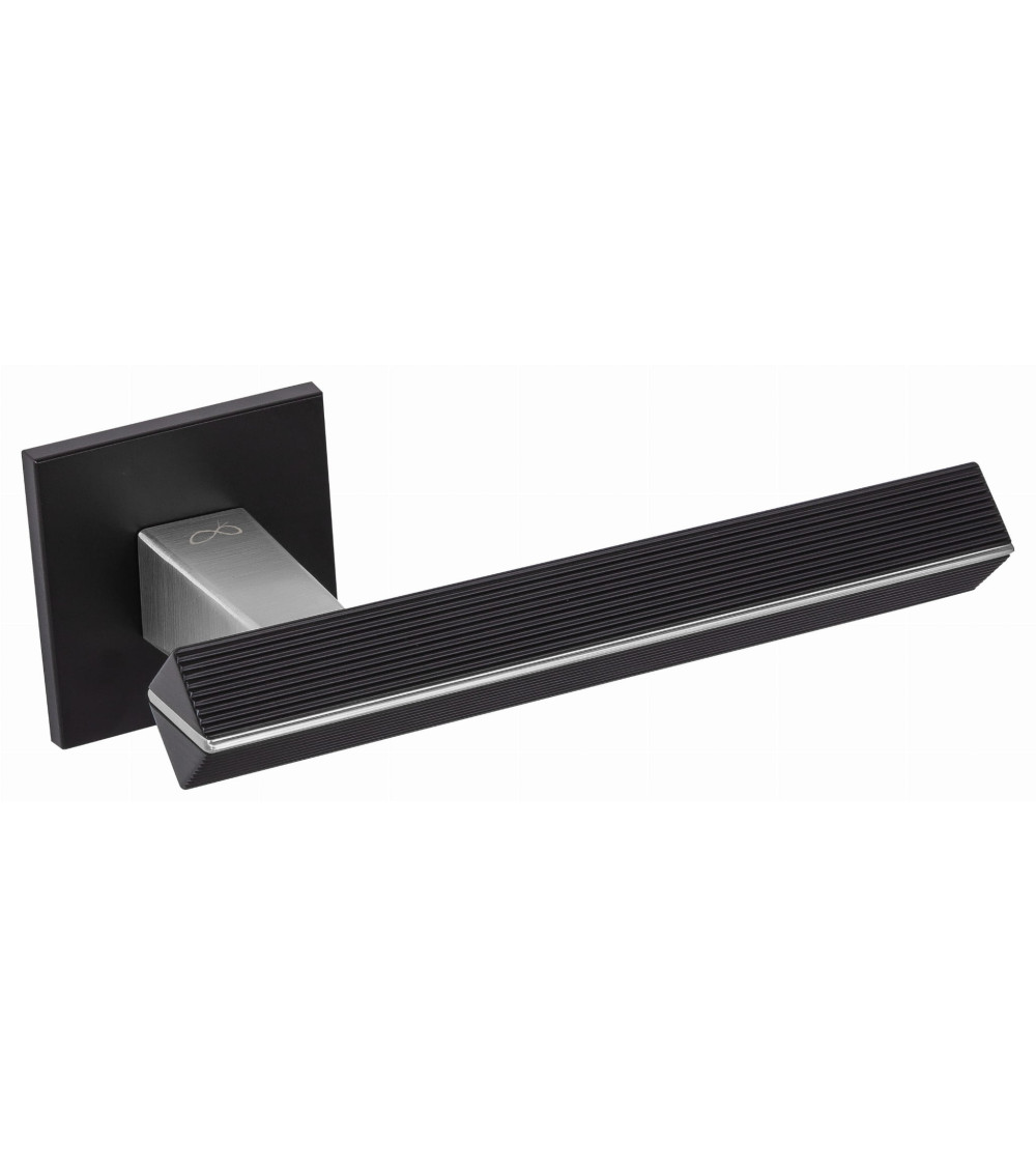 Palanca de puerta bicolor cromo cepillado/negro CARRERA palanca de diseño