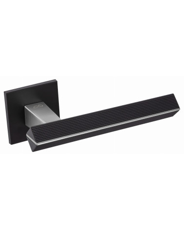Palanca de puerta bicolor cromo cepillado/negro CARRERA palanca de diseño
