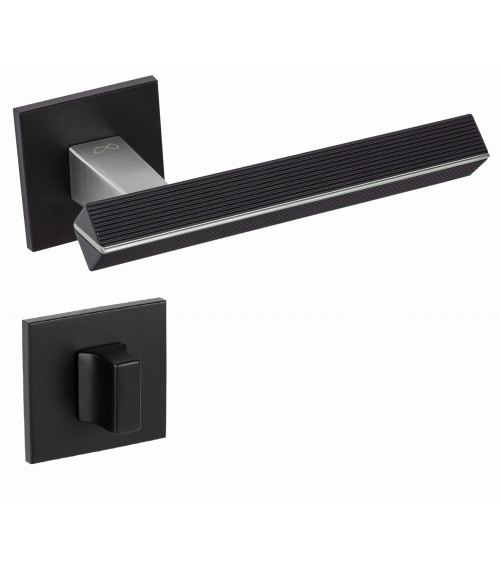 Palanca de puerta bicolor cromo cepillado/negro CARRERA palanca de diseño