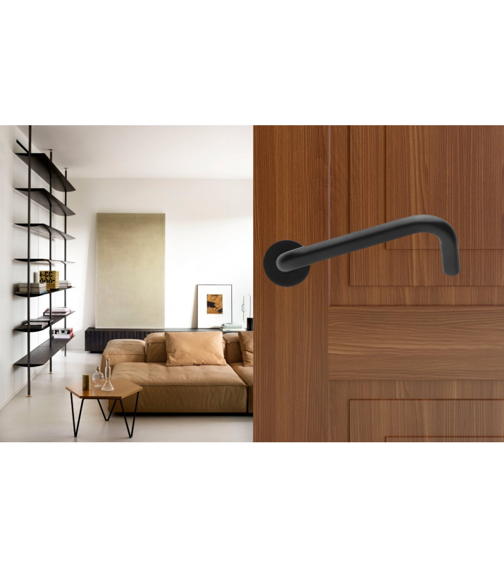 Tiradores de Puerta PMR de Alta Gama en Acero Inoxidable Italiano de color Negro - modelo NoHand - tirador de diseño