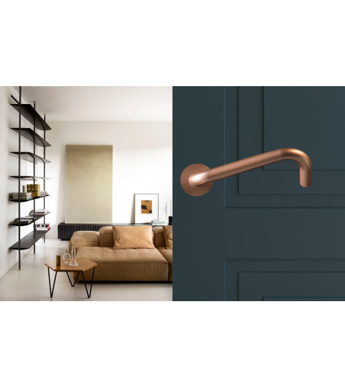 Tiradores de Puerta PMR en Acero Inoxidable, modelo NoHand con Acabado Cobrizo - Made in Italy - tirador de diseño